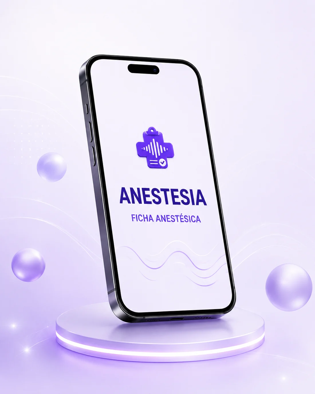 Celular exibindo a ficha anestésica no ProntoVoz